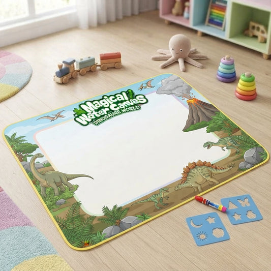 Reusable Water Doodle Mat for Kids - Mess-Free No-Ink Drawing Board with Water Pen for Toddlers & Preschoolers