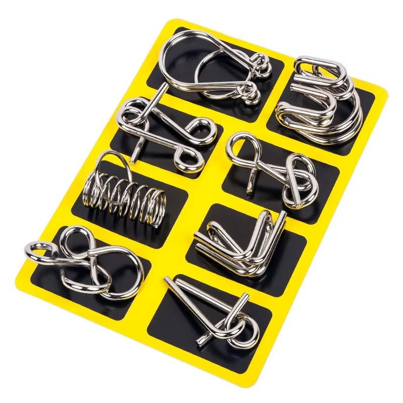 Brain Teaser Puzzle Set Metal Wire