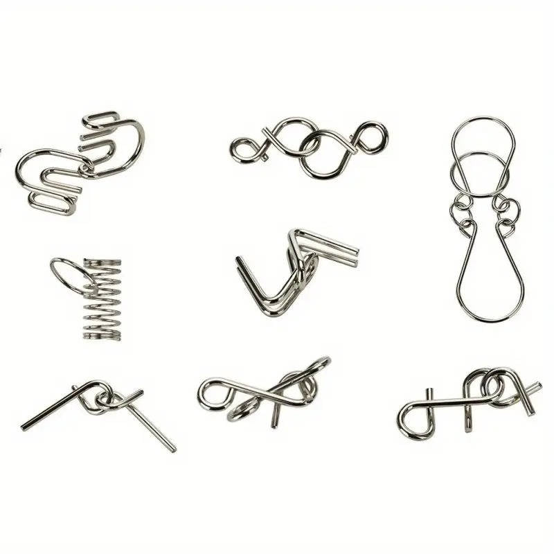 Brain Teaser Puzzle Set Metal Wire