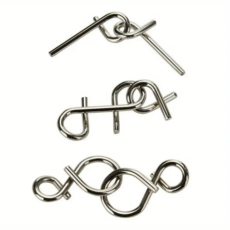 Brain Teaser Puzzle Set Metal Wire