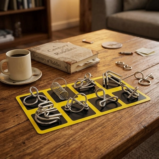 Brain Teaser Puzzle Set Metal Wire
